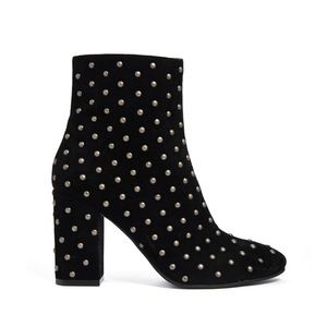 New Lucky Brand Black Wesson Studded Ankle Bootie